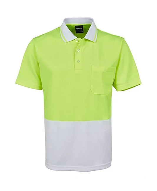 6HVNC - JB Standard Hi Vis Polo – Yellow/White