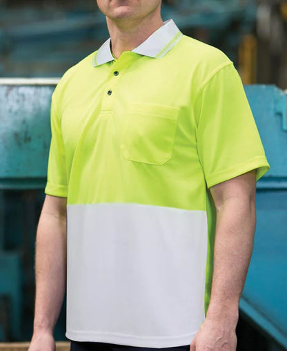 6HVNC - JB Standard Hi Vis Polo – Yellow/White